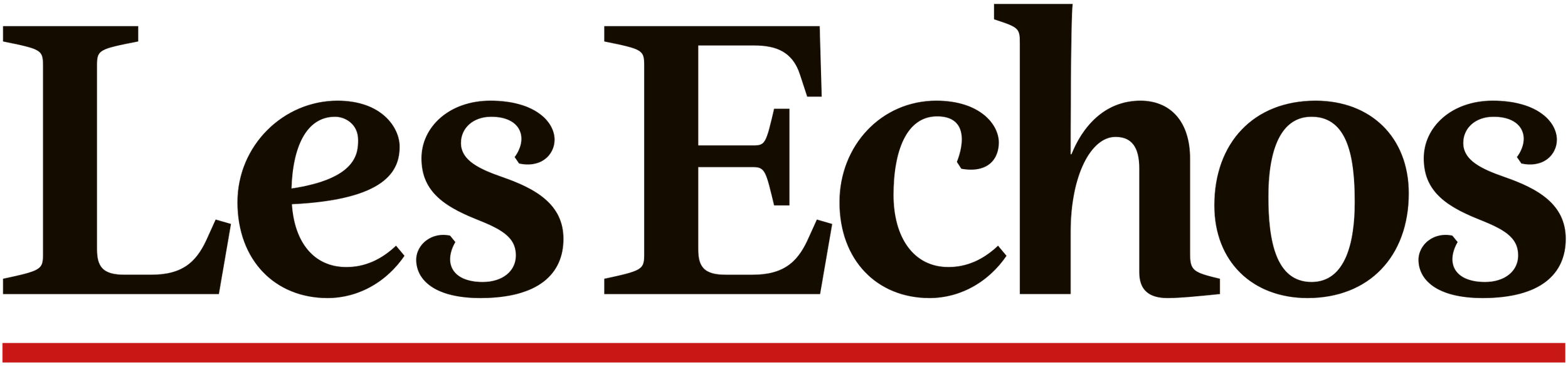 Les Échos logo with black text on a white background and a red line underneath